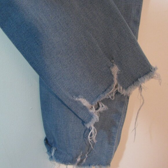 Justice Jeans Plus Size 24 Fringed Distressed Light Wash Ankle Crop Skinny - Picture 8 of 8